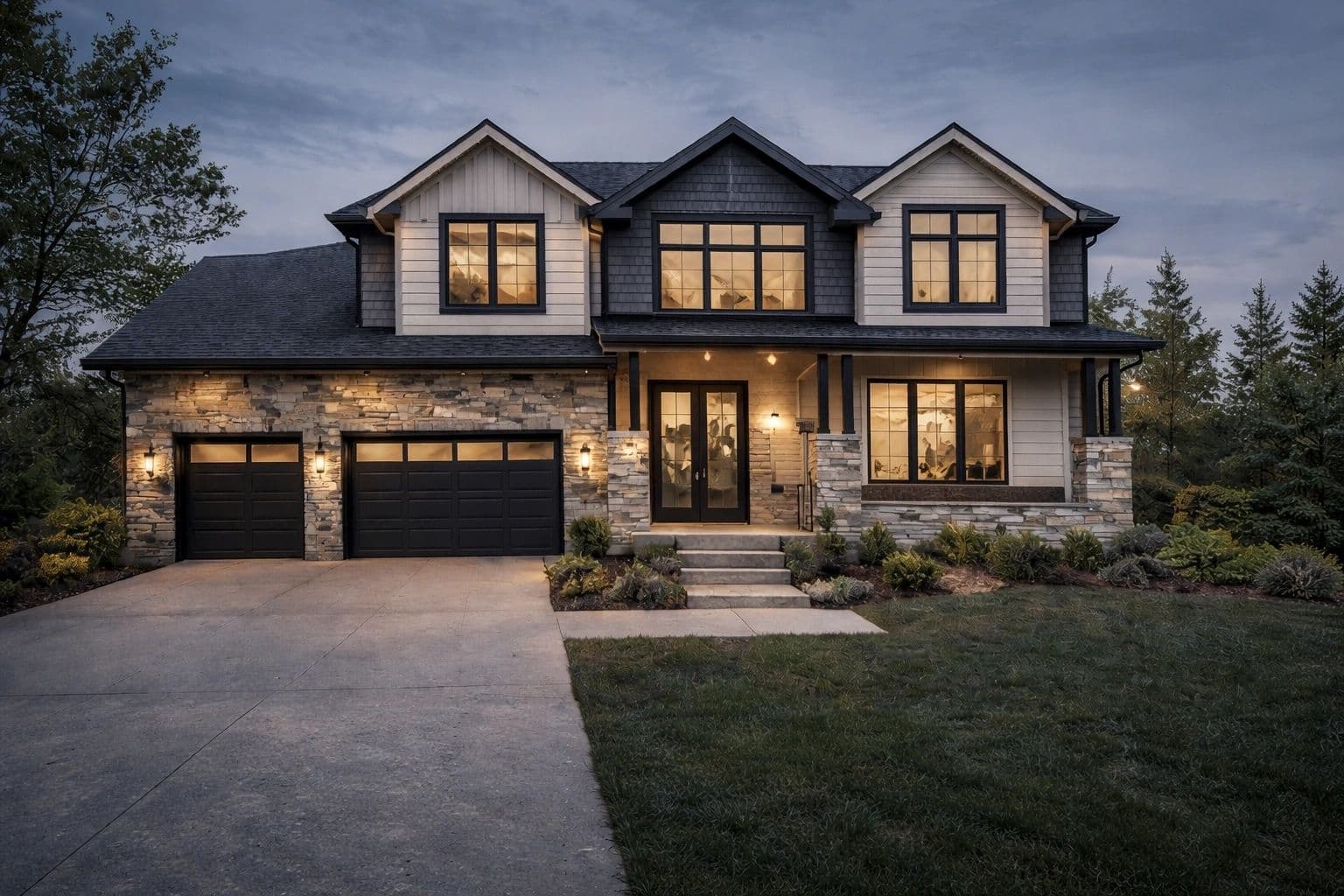 The Blackwood Estate — custom built luxury home exterior, Barrie Ontario