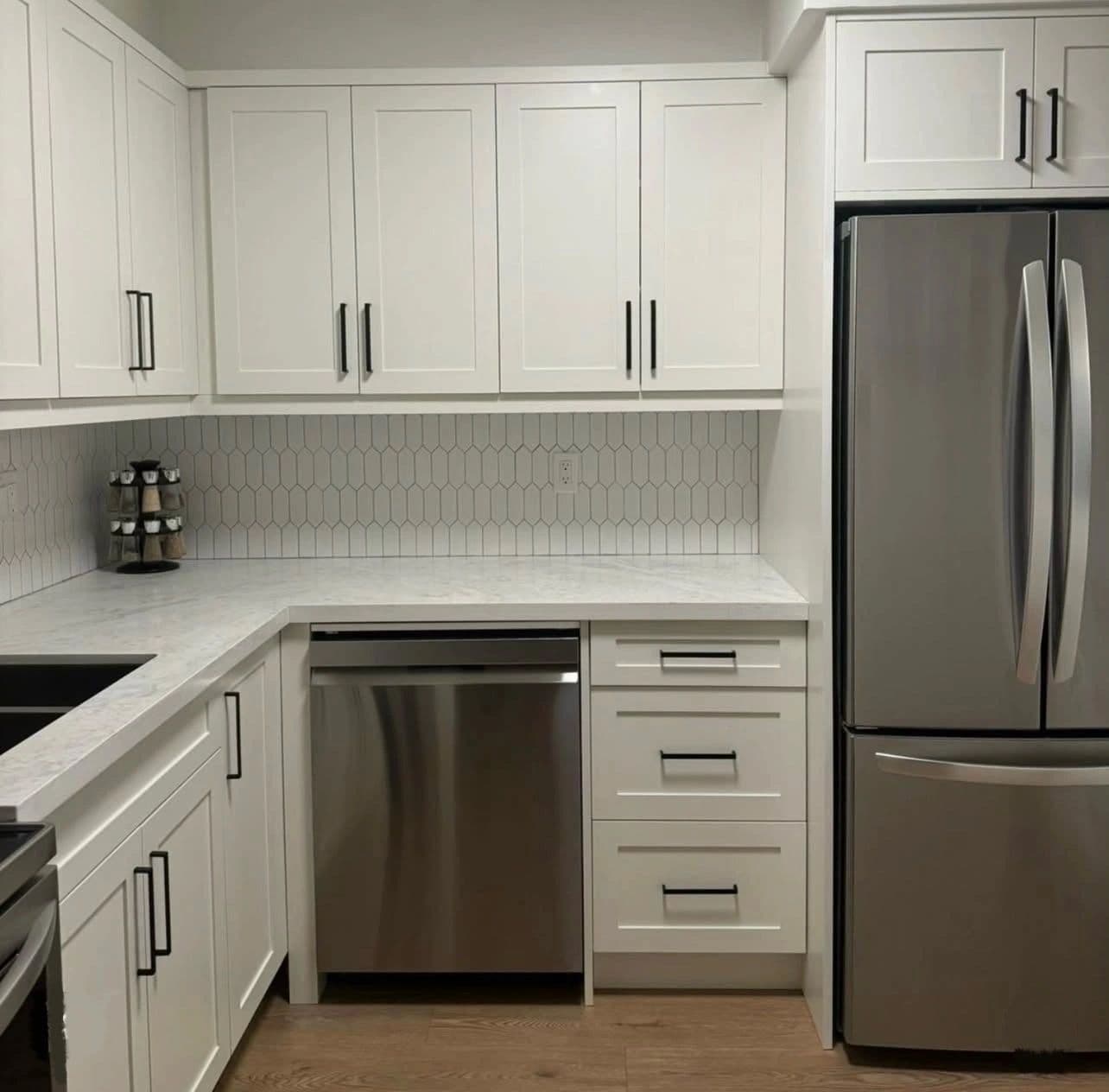 The Weston Residence — white shaker kitchen renovation, Barrie Ontario